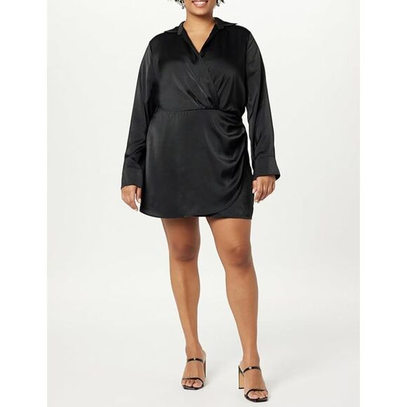 The Drop Plus Size Mack Silky Wrap Mini Dress, NWT! Size 2X - Picture 1 of 6